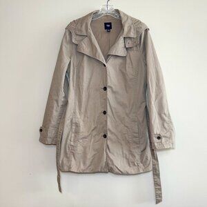 Gap khaki mini trench coat 100% cotton classic medium beige tan